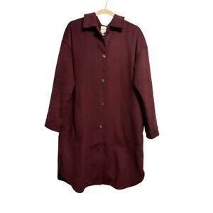 Pure Jill Boysenberry Fleece Jacket Shacket Size Large